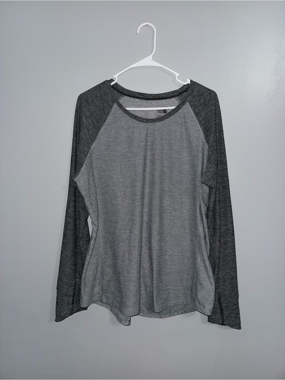 The North Face Two-Tone Gray Raglan Long-Sleeve Tee